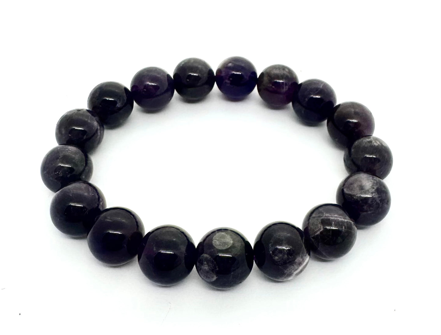 12 mm Amethyst Edelsteen Armband – Cadeaudoos Exclusief