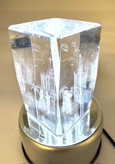 3D Kristal Lasergraveerblok – Kerk