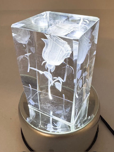 3D Kristal Lasergraveerblok – Roze