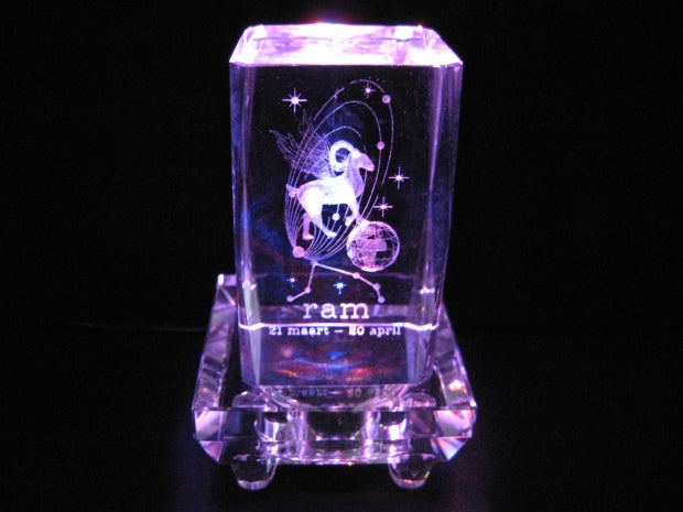 3D Kristal Lasergraveerblok – Aries