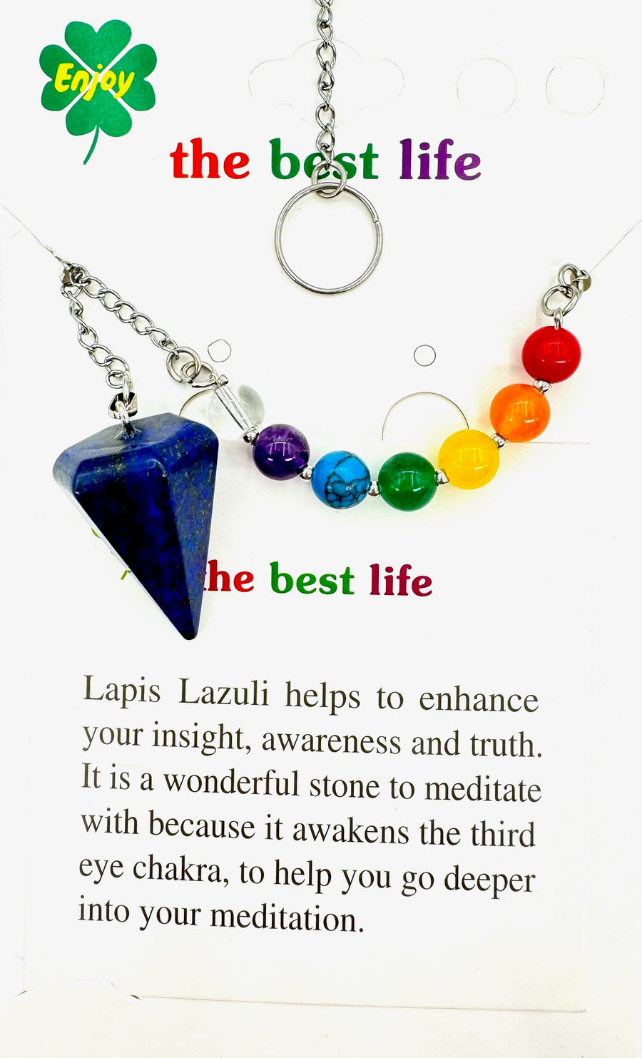 Lapis Lazuli 7 Chakra Edelsteen Pendel