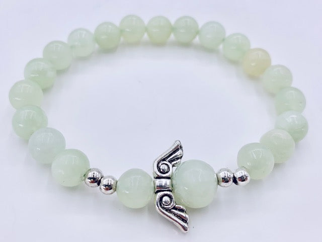 8mm Engelen Armband met Doos - Jade
