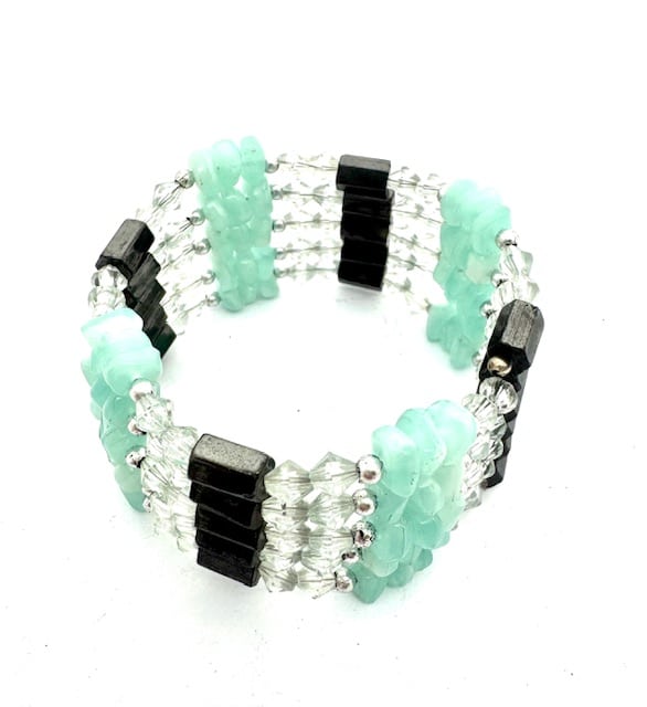 Amazoniet Magnetisch Wikkelarmband met Kralen