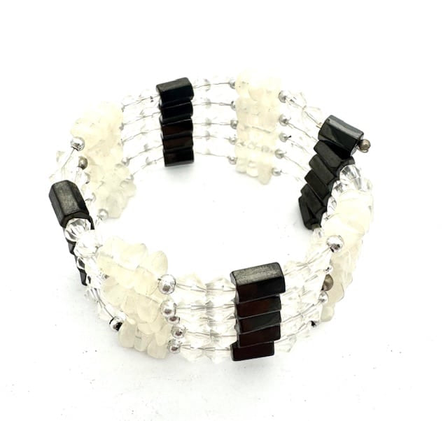 Bergkristal Magnetisch Wikkelarmband met Kralen