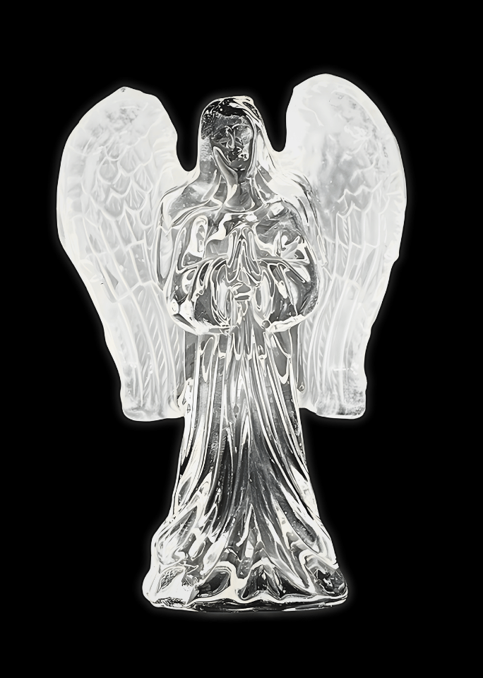 Biddende engel van kristalglas – 10 cm