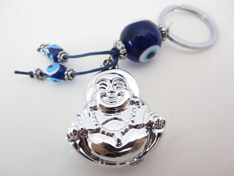 Blauwe Boze Oog Sleutelhanger met Boeddha II Set van 6
