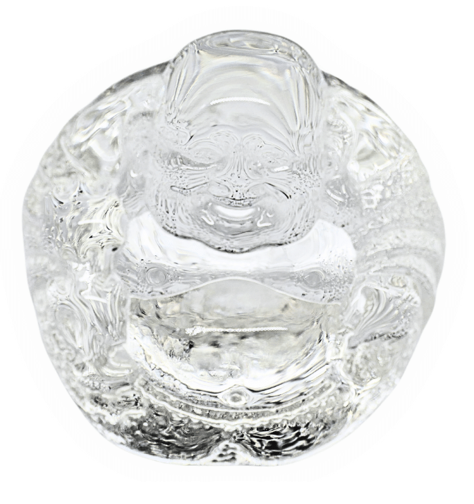 Chinese Happy Boeddha van kristalglas – 7 cm