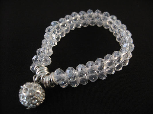 Witte Kristallen Kralen Armband - Meervoudige Mode Sieraden met Strass Accentuering