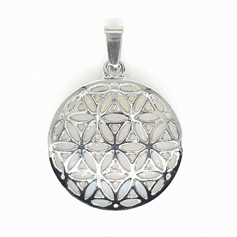 Opaal Edelsteen Flower of Life Hangertje