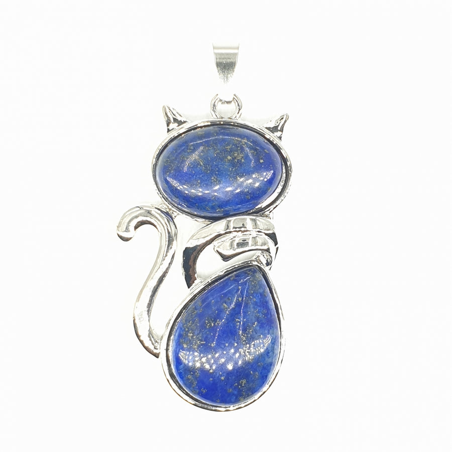 Lapis Lazuli Gemstone Cat Pendant