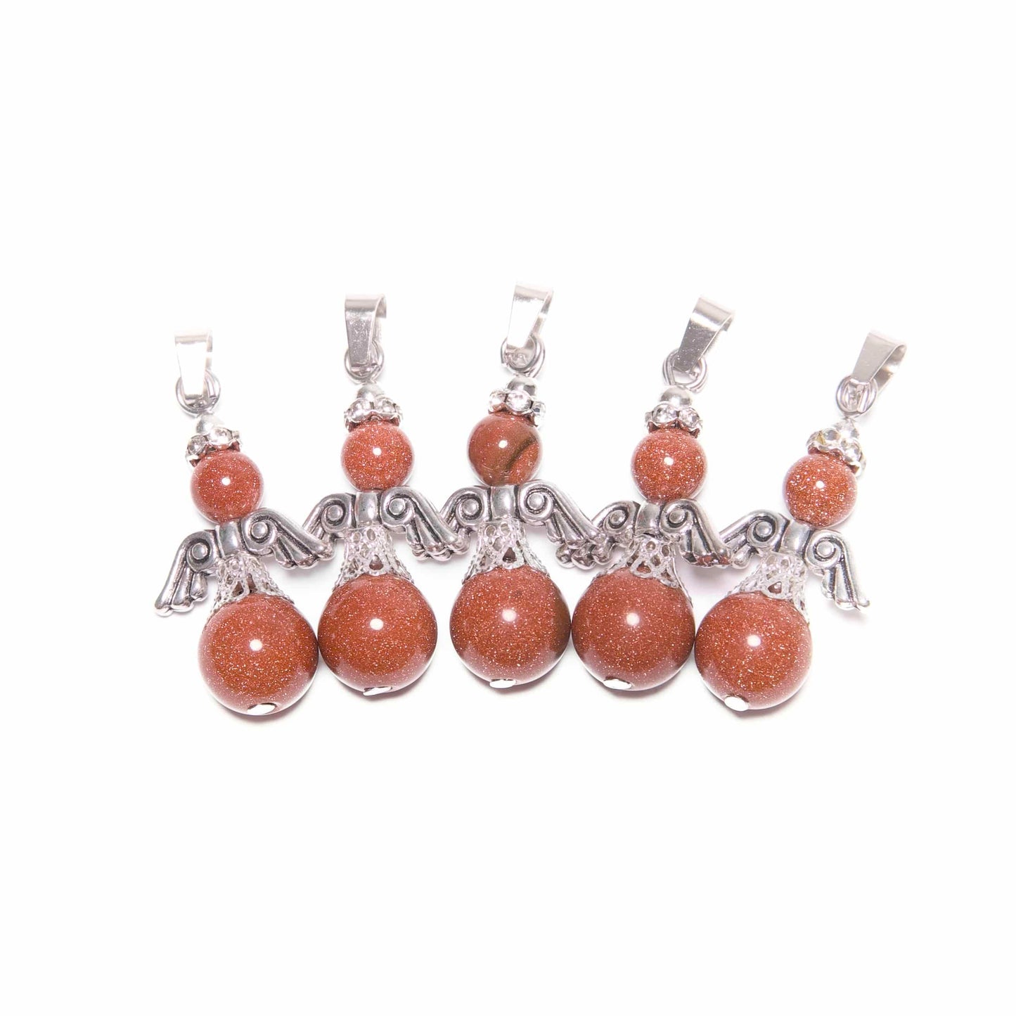 Engel Edelsteen Hanger Set (5st) - Goud Zandsteen