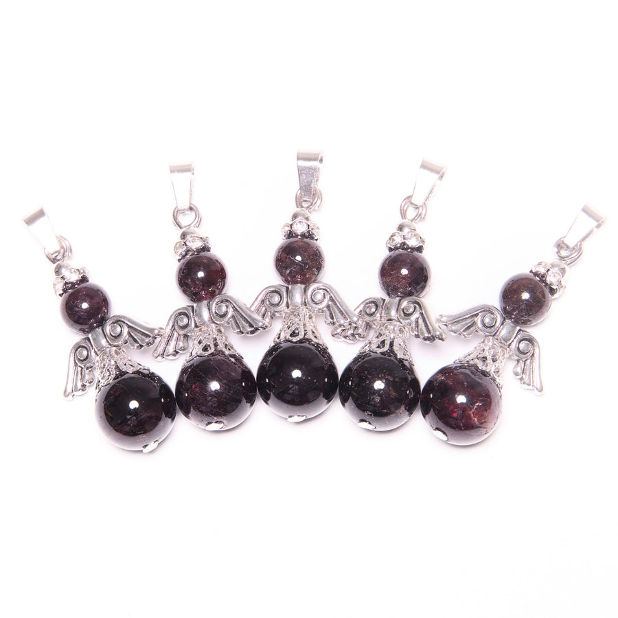 Engel Edelsteen Pendant Set (5st) - Granaat
