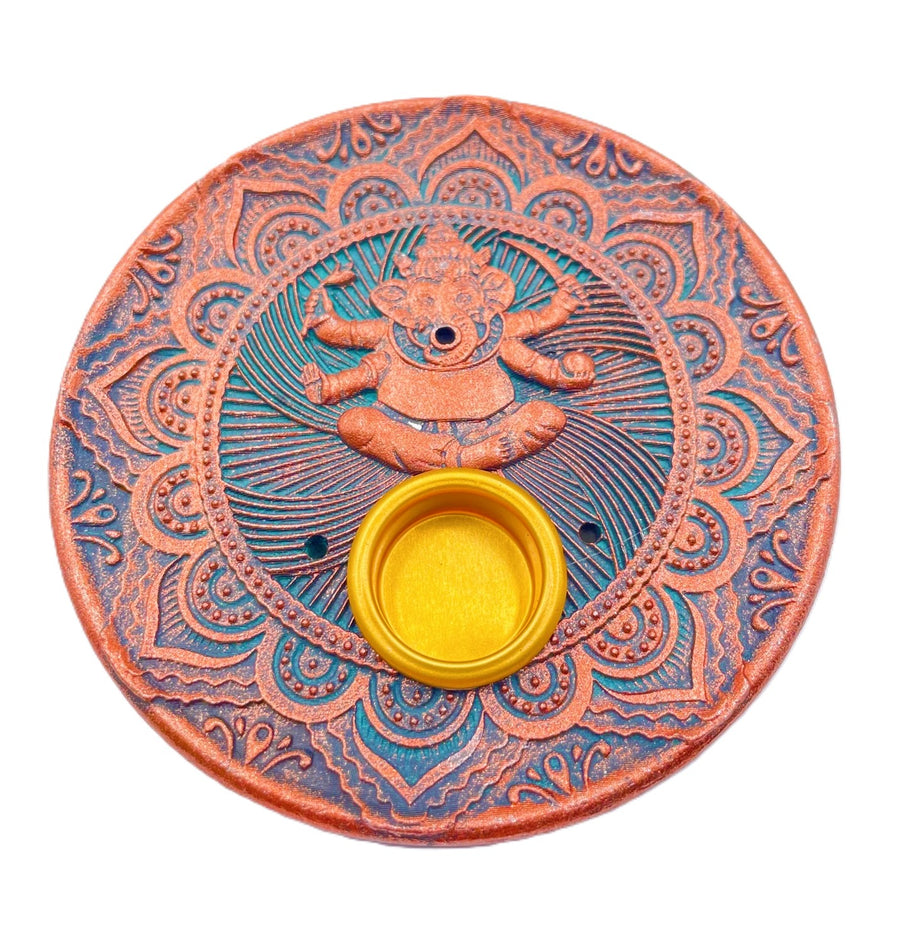 Bronse Ganesh Wierookhouder voor Stokjes & Kegels