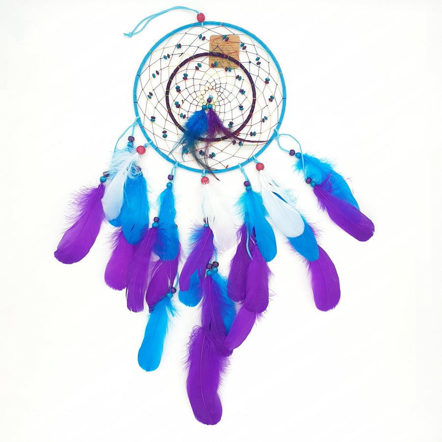 25cm Ronde Dromenvangers Turquoise met Kralen