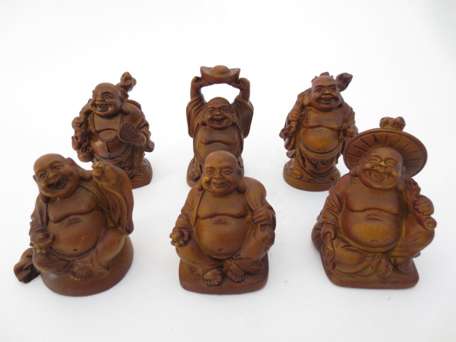 5cm Boeddha Set Bruin (6st)