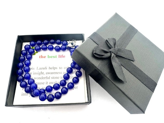 Groothandel – 8 mm Lapis Lazuli Kralenketting (met doosje)