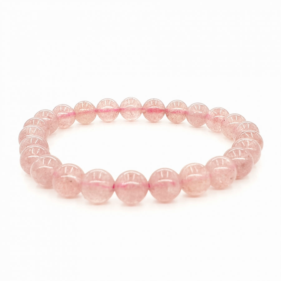 8 mm Aardbeienkwarts Edelsteen Armband – Cadeaudoos Inclusief