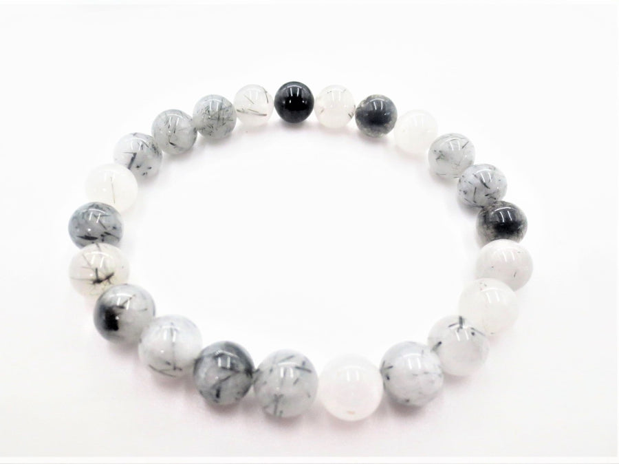 8 mm Zwart Haar Kwarts Edelsteen Armband – Cadeaudoos Inclusief