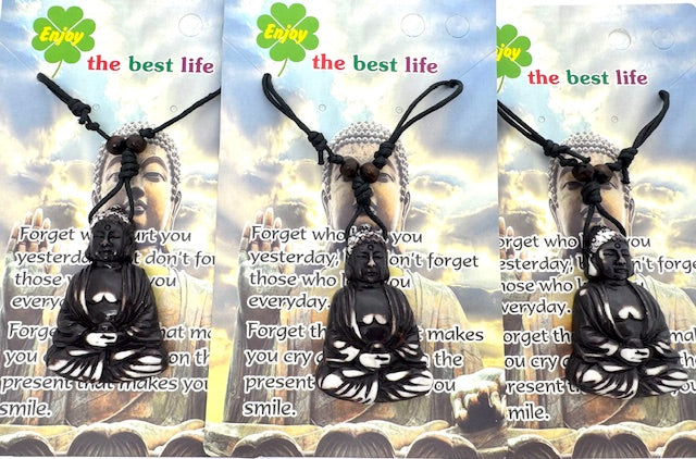 Bruine Meditatie Boeddha Hanger Ketting