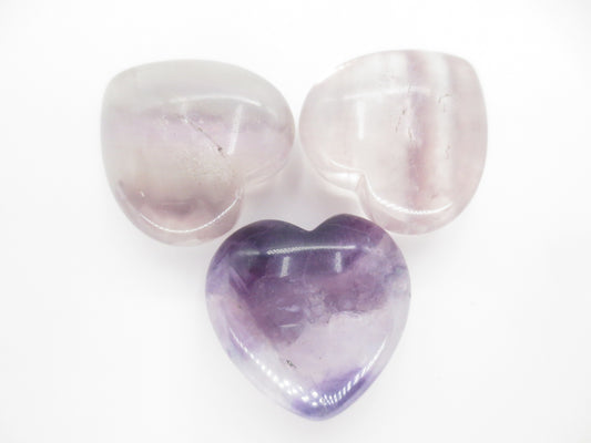 Edelsteen Hart met Cadeauzakje - Fluoriet (3st)
