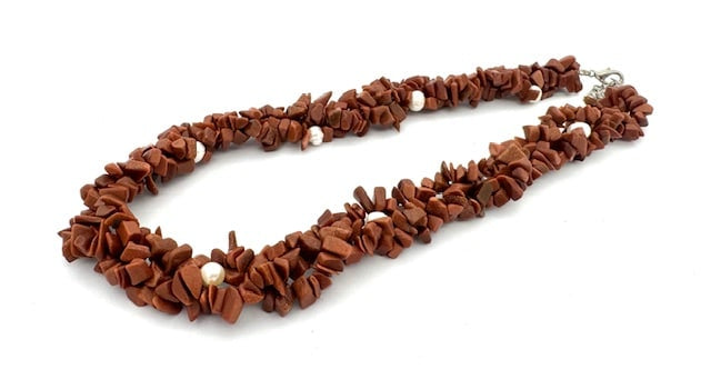 Groothandel Geclusterde Goudsteen Chipsteen Ketting met Parels