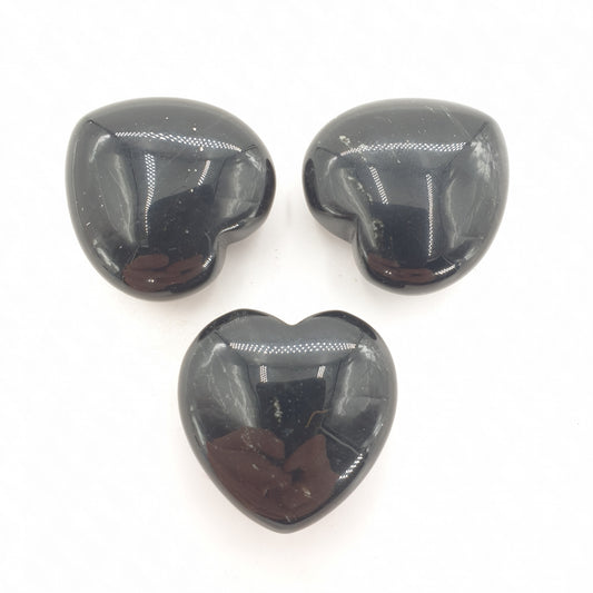 Edelsteen Hart met Cadeauzakje - Obsidian (3st)