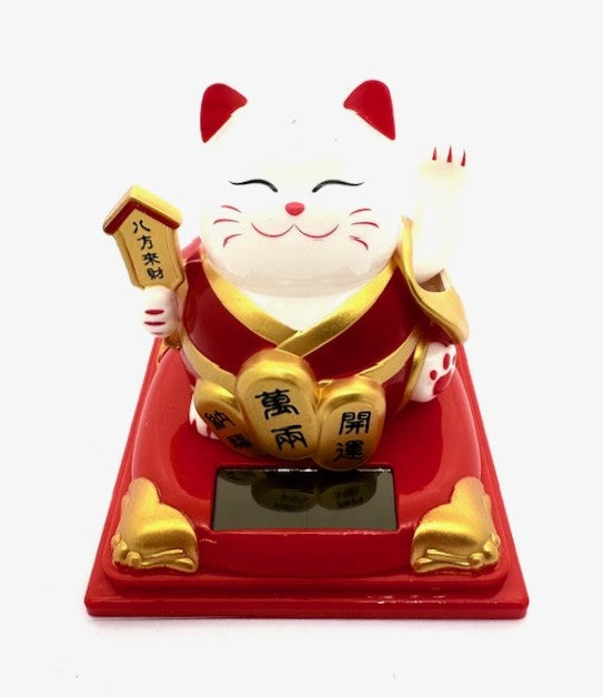 Groothandel Solar-Powered Maneki-Neko Lucky Cat - Rood