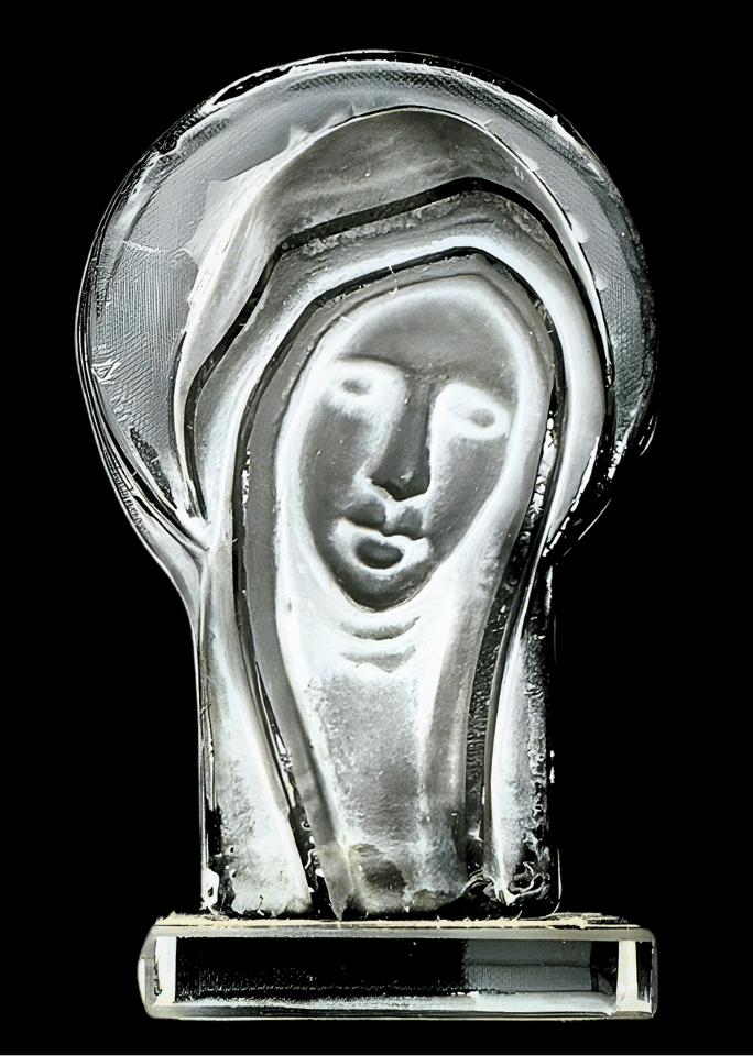 Klein Maria beeld van kristalglas - 7,4 cm