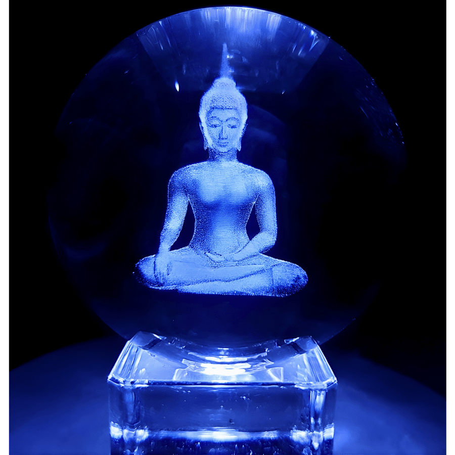 Kristal Laser Bol Thaise Boeddha 8cm