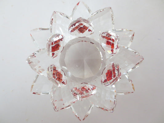 Kristallen lotus rood 10 cm (klein)
