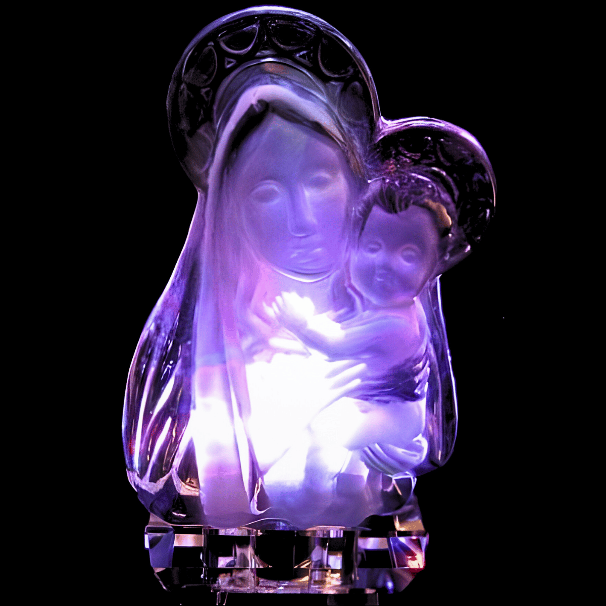 Kristal plat Maria met kindje