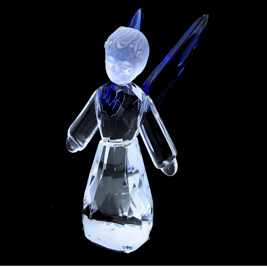 Kristalglas Staande Engel Beeldje – Blauw (12 cm)