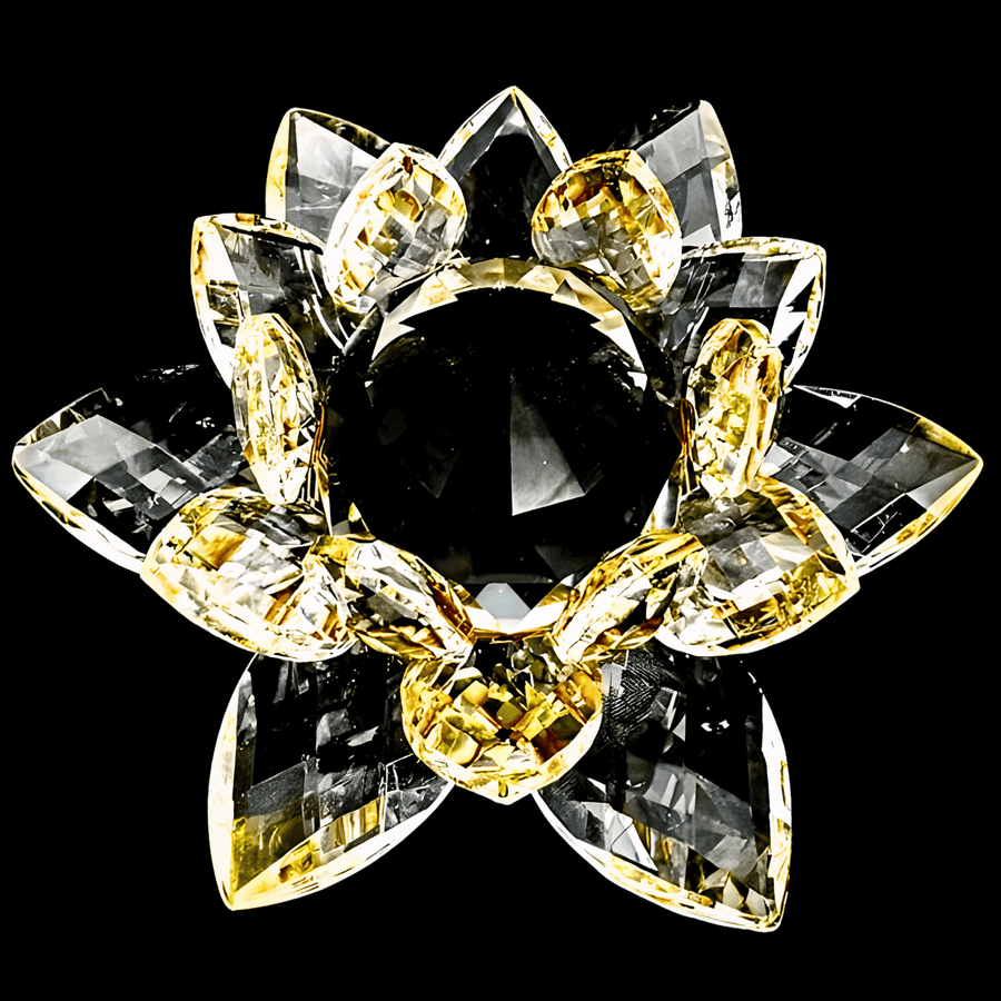 Kristallen lotus geel 10 cm (klein)