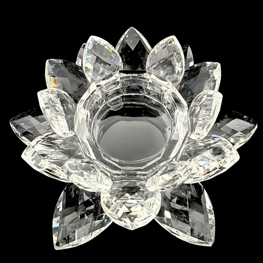 Kristallen lotus theelichthouder 11 cm