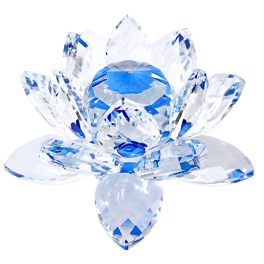Kristallen lotusbloem blauw 10 cm (klein)
