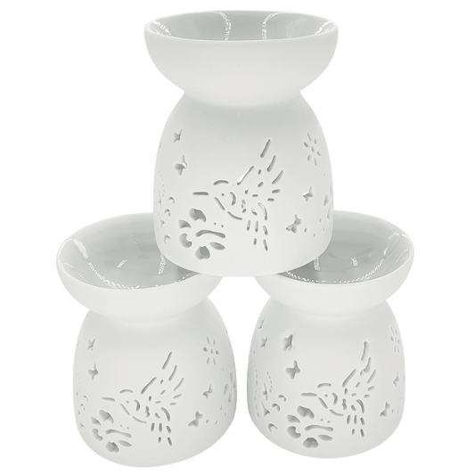 Oliebrander set vogel met wit kom ( 6st)