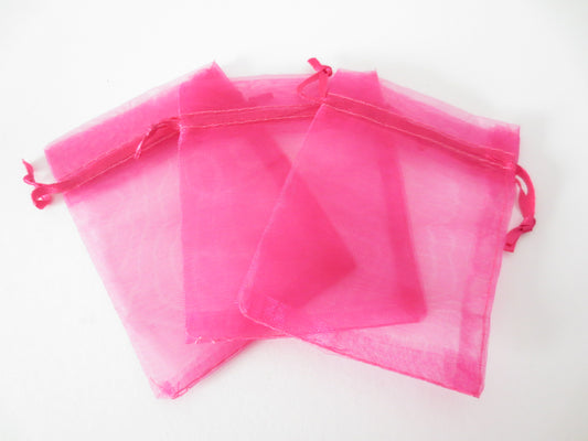Organza Zakjes 10 x 15 cm - Fuchsia (100st)