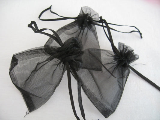 Organza Zakjes 10 x 15 cm - Zwart (100st)