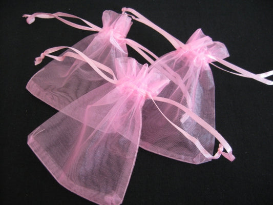 Organza Zakjes 7.5 x 10 cm - Roze (100st)