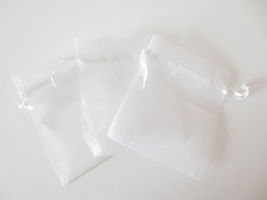 Organza Zakjes 7.5 x 10 cm - Wit (100st)