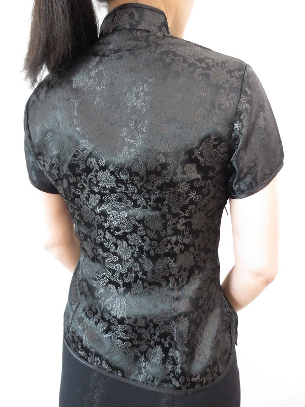 Shanghai blouse dragon black