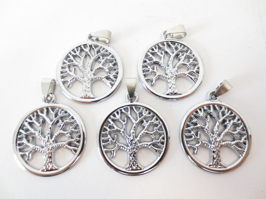 Tree of Life Pendant Set van 5 Zilver