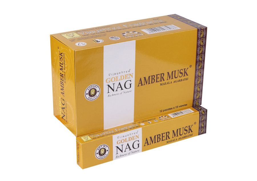 Vijayshree Golden Nag Wierookstokjes - Amber Musk