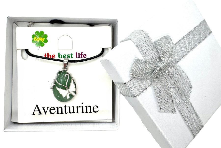 Vlinder Edelsteen Hanger Ketting - Aventurijn