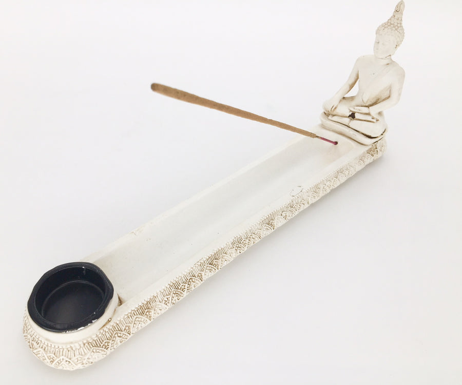 Witte Thai Boeddha Wierookhouder