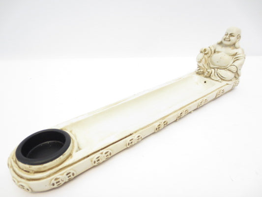 Witte Zittende Boeddha Wierookhouder
