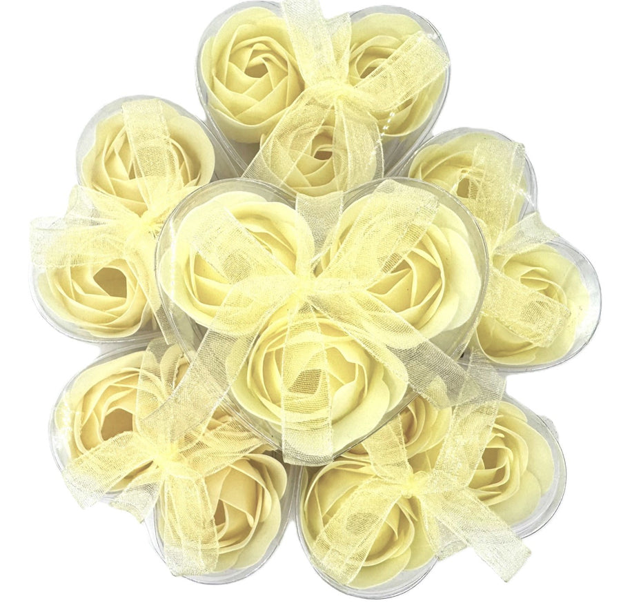 Romantische Créme Roosvormige Zeep – 12 stuks