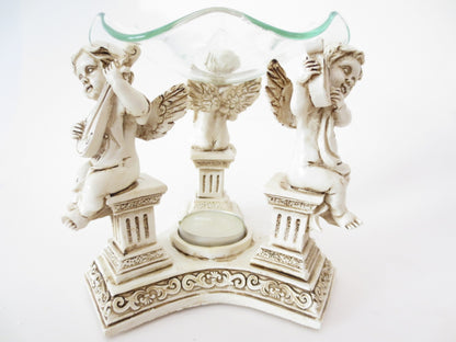 3 engelen oliebrander wit