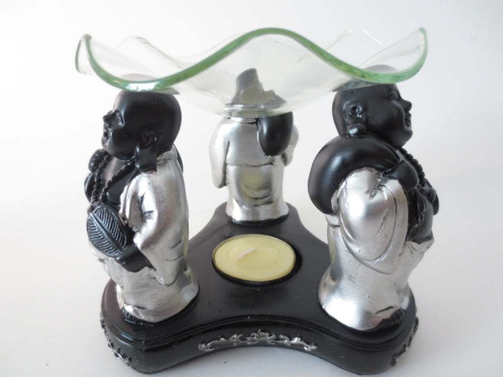 3 gelukkige Boeddha's oliebrander II