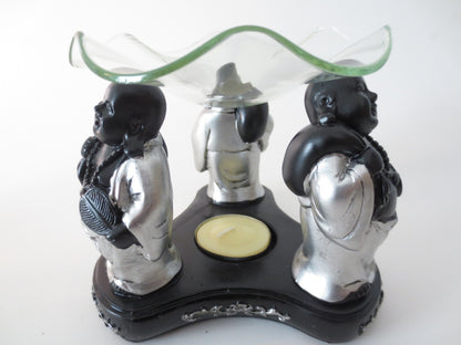 3 gelukkige Boeddha's oliebrander II